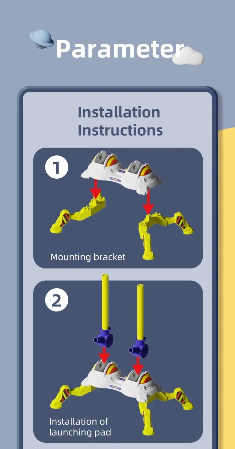 Kid Air Rocket Foot Pump Launcher Toys Sport Game Jump Stomp Outdoor Child Play Set Toy Pressed Rocket Launchers Pedal Games Toy