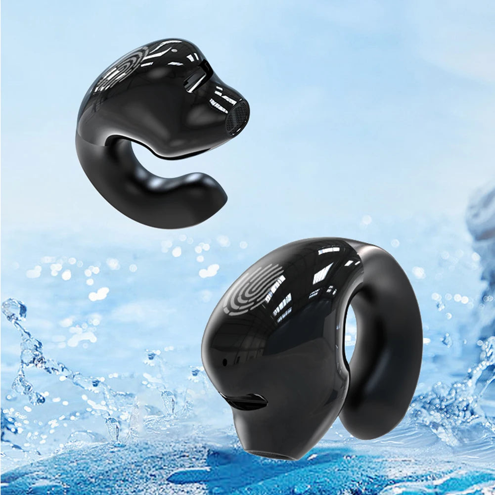 Wireless Clip On Headphones Bluetooth Headset High Definition Audio Quality Sports Earphones Noise Cancelling In-Ear Earphones