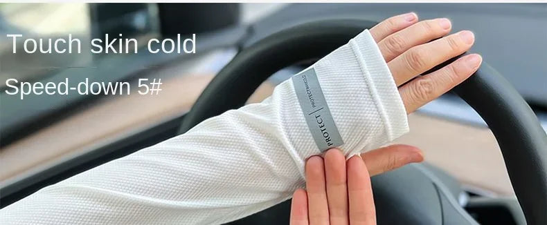 Large Size Ice Sleeves for Men's Sun Protection Japanese Summer Outdoor UV Protection Loose Arm Sleeves Driving Outdoor Gloves