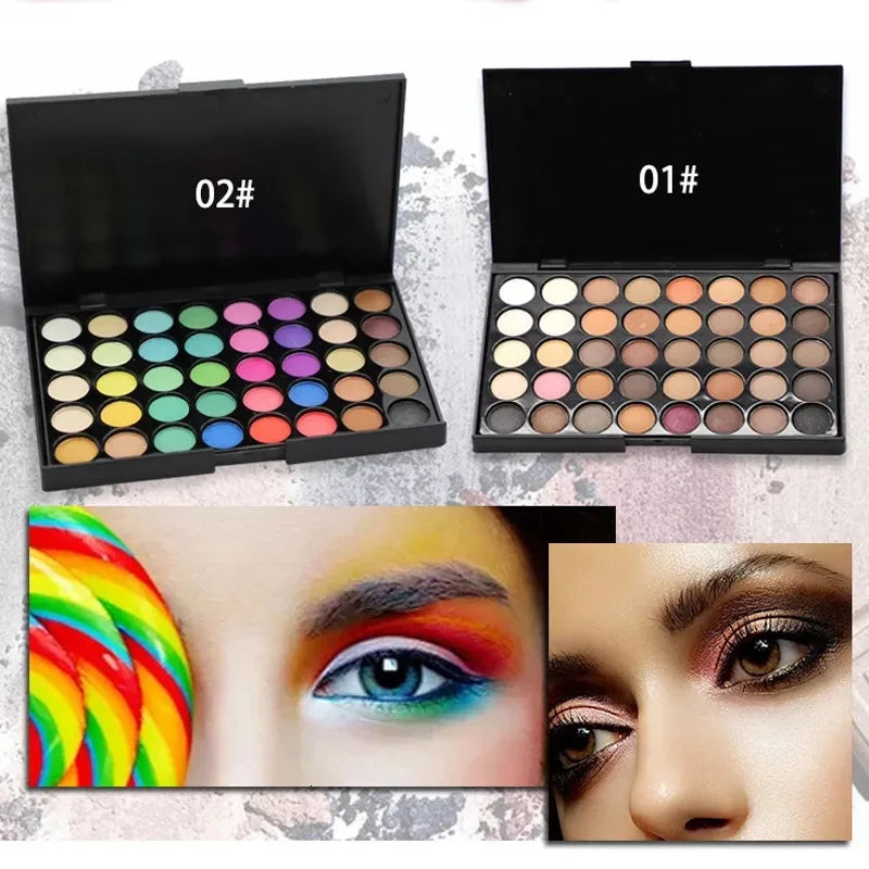 40 Colors Eye Makeup Palette Matte Shimmer Metallic Eyeshadow Pallet Long Lasting Blendable Natural Colors Make Up Eye Shadows