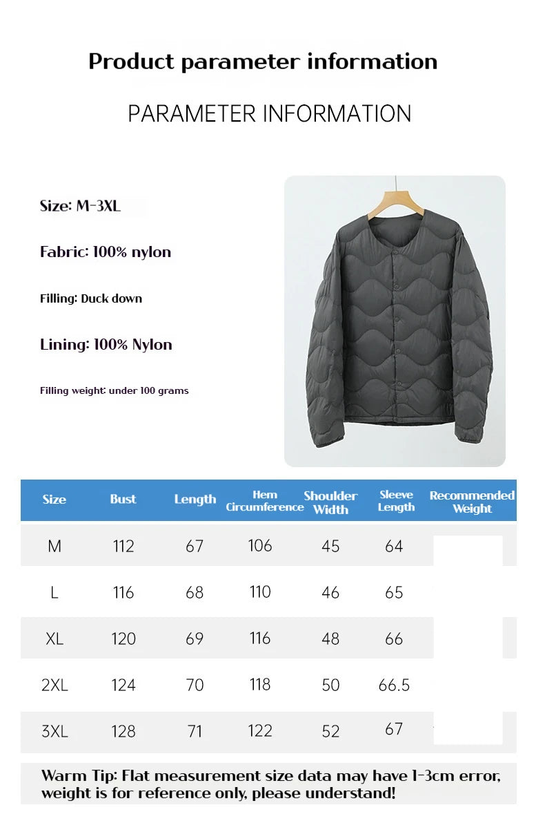 New Coats and Jackets Men's Lightweight Down Vest V-Neck Jacket Very Warm Winter Man Jacket Warm White Duck Down Man Windbreaker