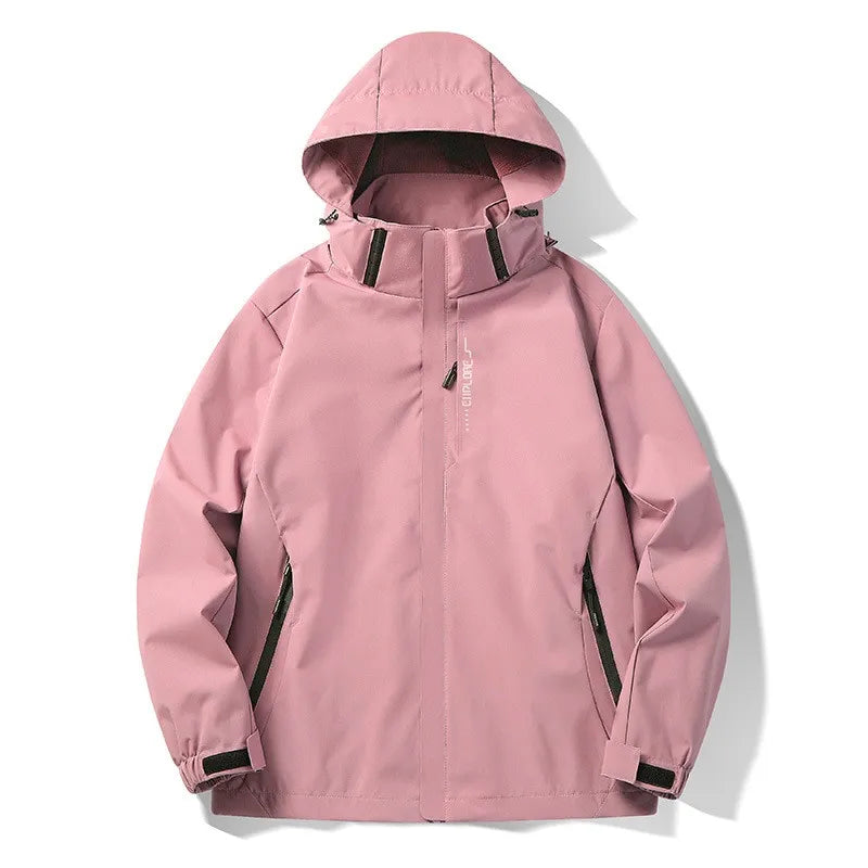 Women's Jacket Solid Color Long Sleeved Loose Fitting Outwear Hooded Outdoor Suit Windproof And Waterproof Thin Jacket Versatile