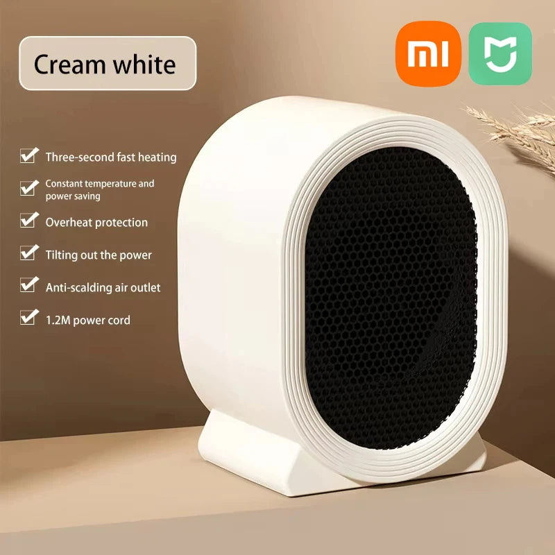 Xiaomi MIJIA Portable Desktop Electric Heater for Home and Office, Mini Warm Air Fan for Desk Use Foot Warmer for Cozy Comfort