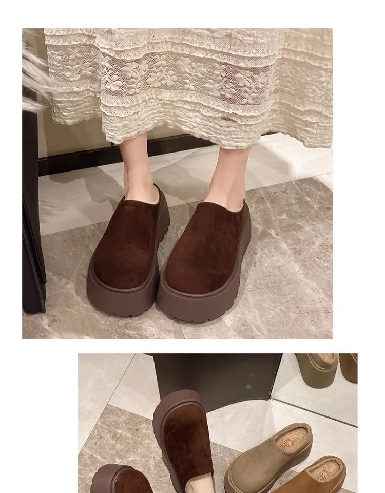 Shoes Woman 2025 House Slippers Platform Pantofle Cover Toe Winter Footwear New Slides Female Shoes Womens Slippers Outdoor Plat