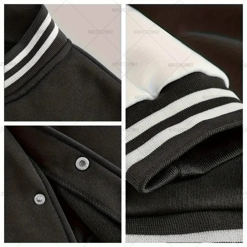 Men's Fashion Baseball Jacket Sports Autumn Winter Women Coats Fleece Streetwear Hoodies Pullover Sweatshirt Oversize Casual Top