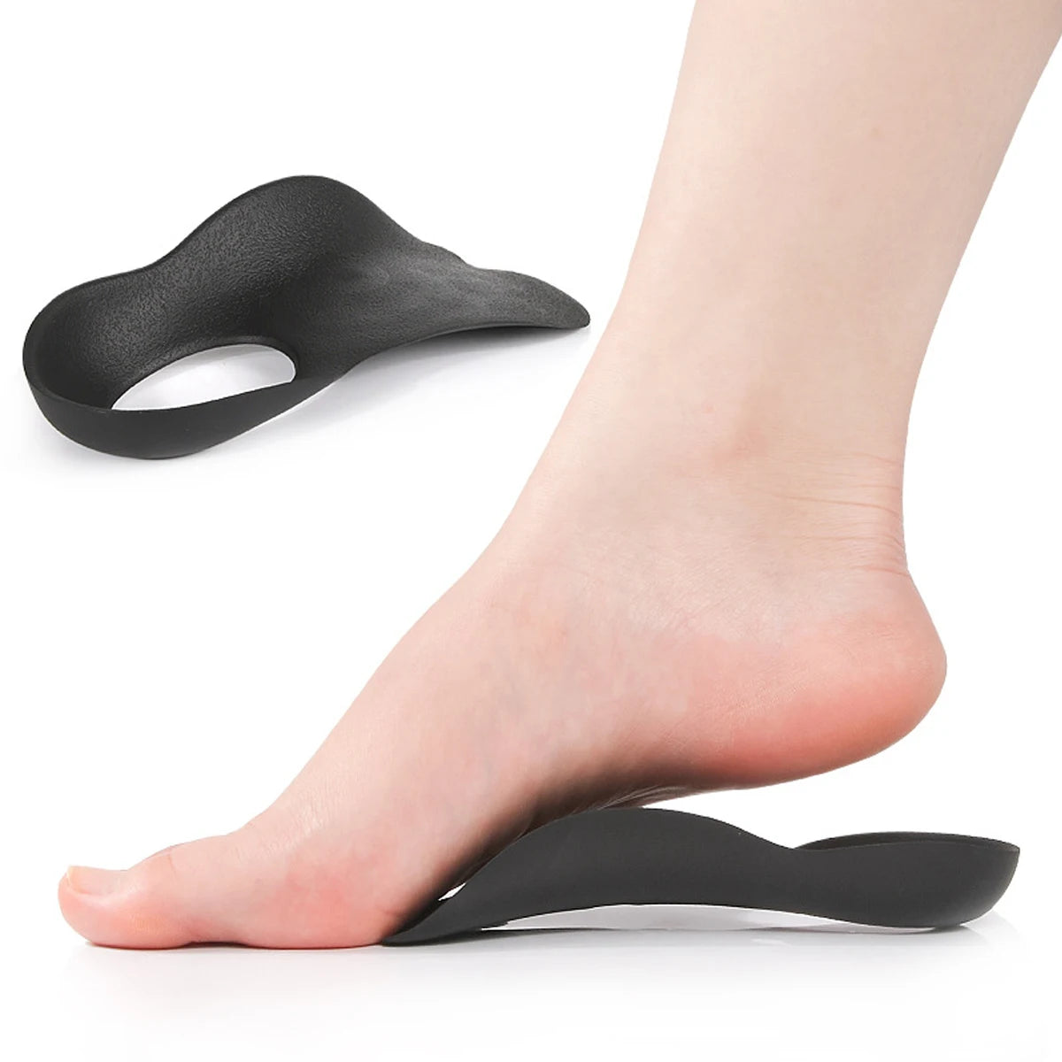 2PCS Arch Support | Half Arch Correct Insoles - Orthotic Shoe Insoles High Arch Support for Plantar (Black)