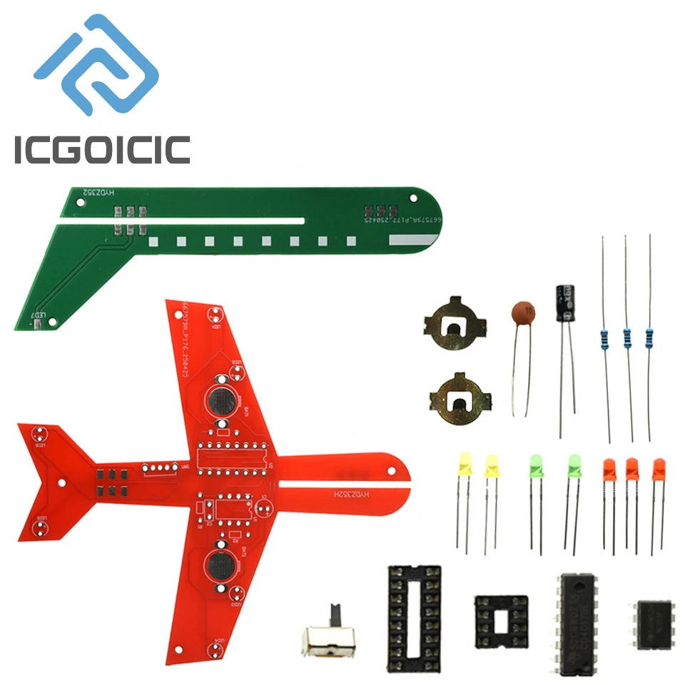 Electronic small aircraft flash circuit making kit LED flow lights DIY welding exercises experimental circuit board parts