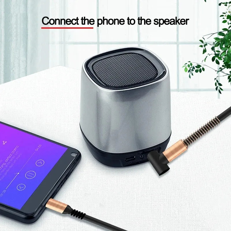 3.5mm Jack Audio Cable3.5mm Car Spring AUX Cable Gold Plated jack male to male speaker cables Cord for TV PC Car  mobile phones