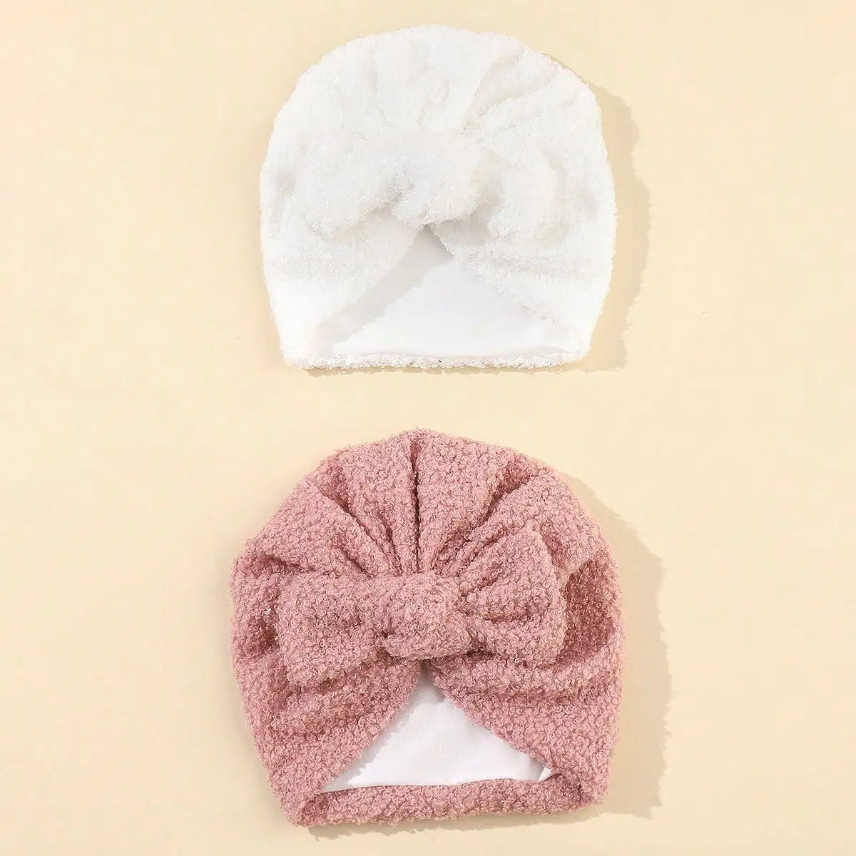 Baby Winter Crochet Hook Turban Hat Hair Accessories Knitted Top Knot Bows For Kids Warm Newborn Beanie Cap Infant Headwraps