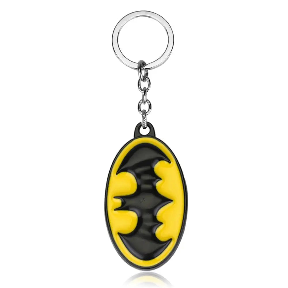 Marvel Avengers Keychain Superhero Bat Badge Metal Pendant Keyring Car Backpack Key Holder Fashion Jewelry Accessories for Men
