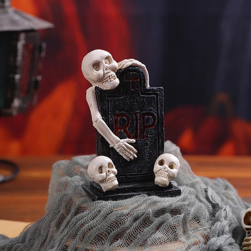 Halloween Party Pumpkin Haunted House Decorations Resin Props Ornaments Desktop Atmosphere Creative Mini Haunted House Ornaments