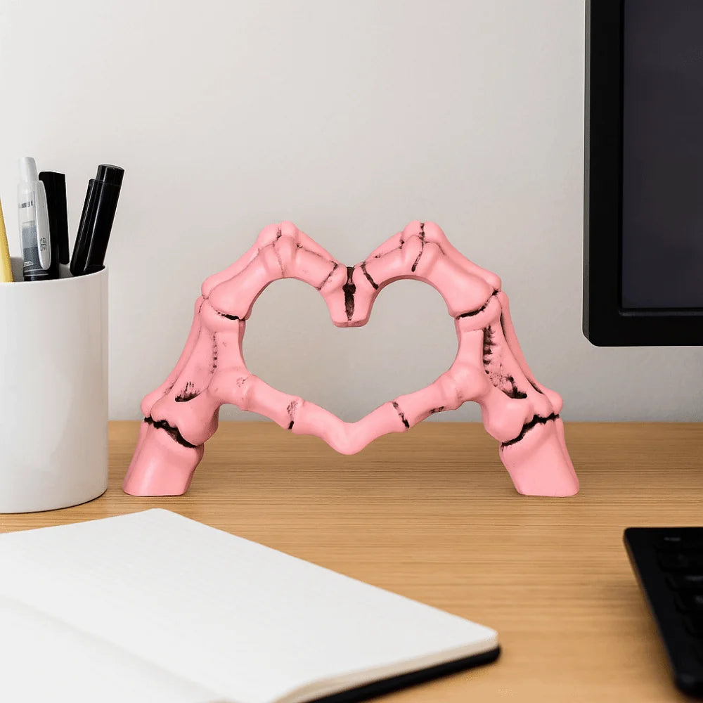 Halloween Themed Halloween Heart Hands Sculpture Handicraft Ornaments Abstract Skeleton Statue Collectible Display