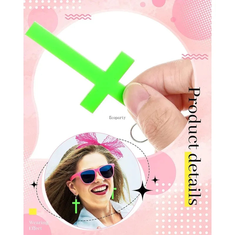 80s Accessories Women Dress Costume Lace Headband Earrings Fishnet Gloves Necklace Bracelet anime accessories set fancy dress