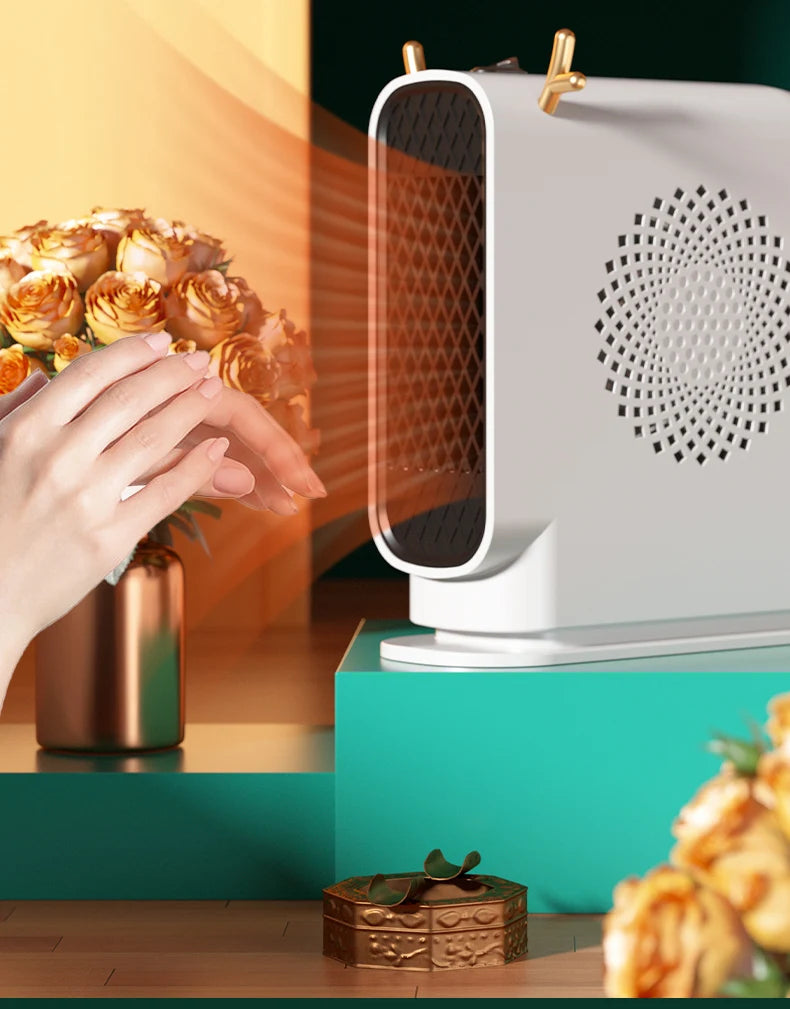 Mini Electric Heater Portable Desktop Low Consumption Warm Heating Fans for Home Office Hand Foot Warmer Heater for Winter 500W