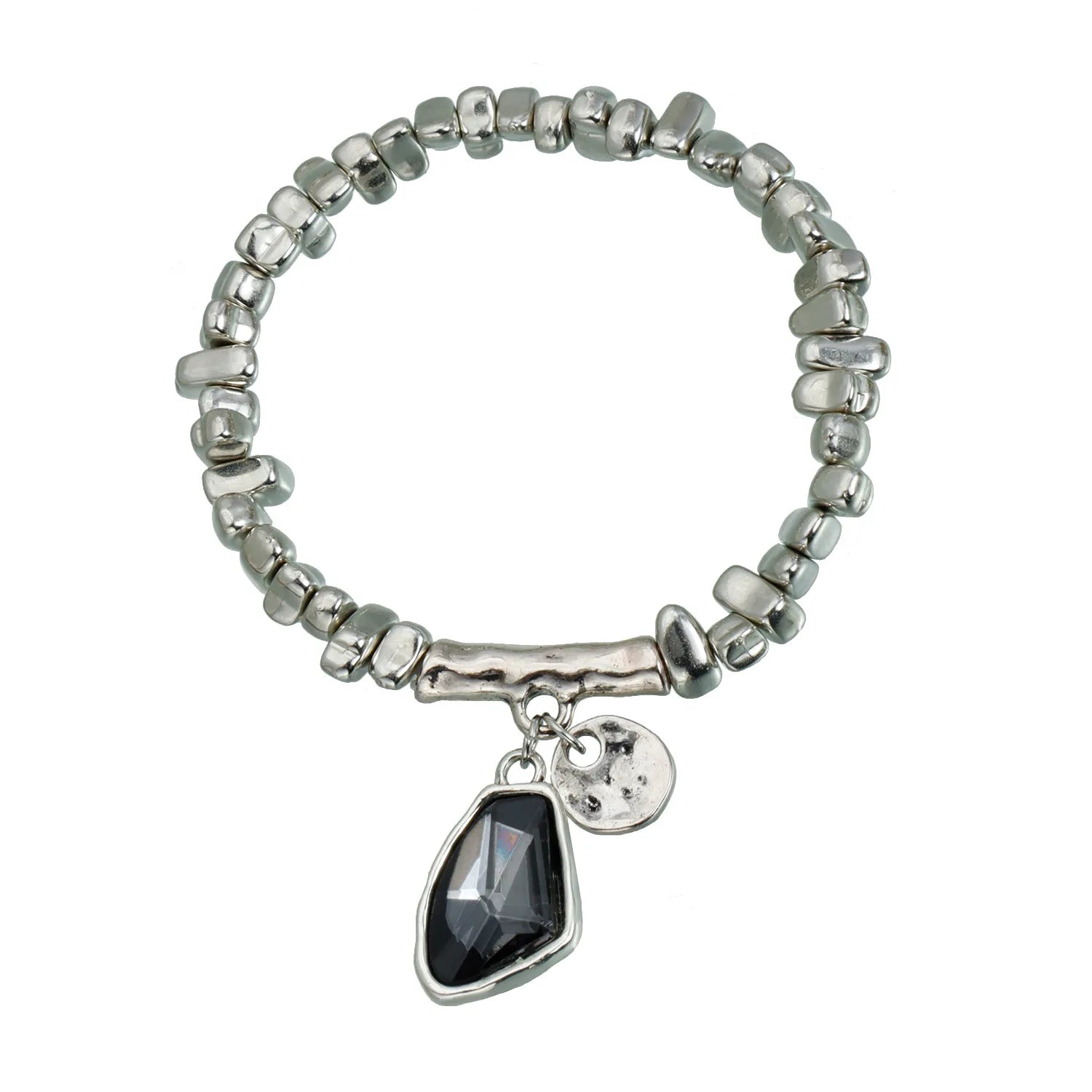 Faceted Pendant Set Necklace & Bracelet Sparkling Metal Jewelry Elegant Cut Crystal Gift for Women Luxe