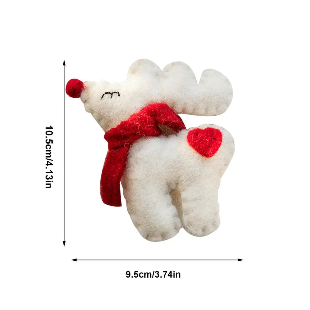 Christmas Felt Deer Pendant Xmas Tree Decorative Hanging Gingerbread Man Elk Decor 2024 Christmas Party Crafts Ornaments