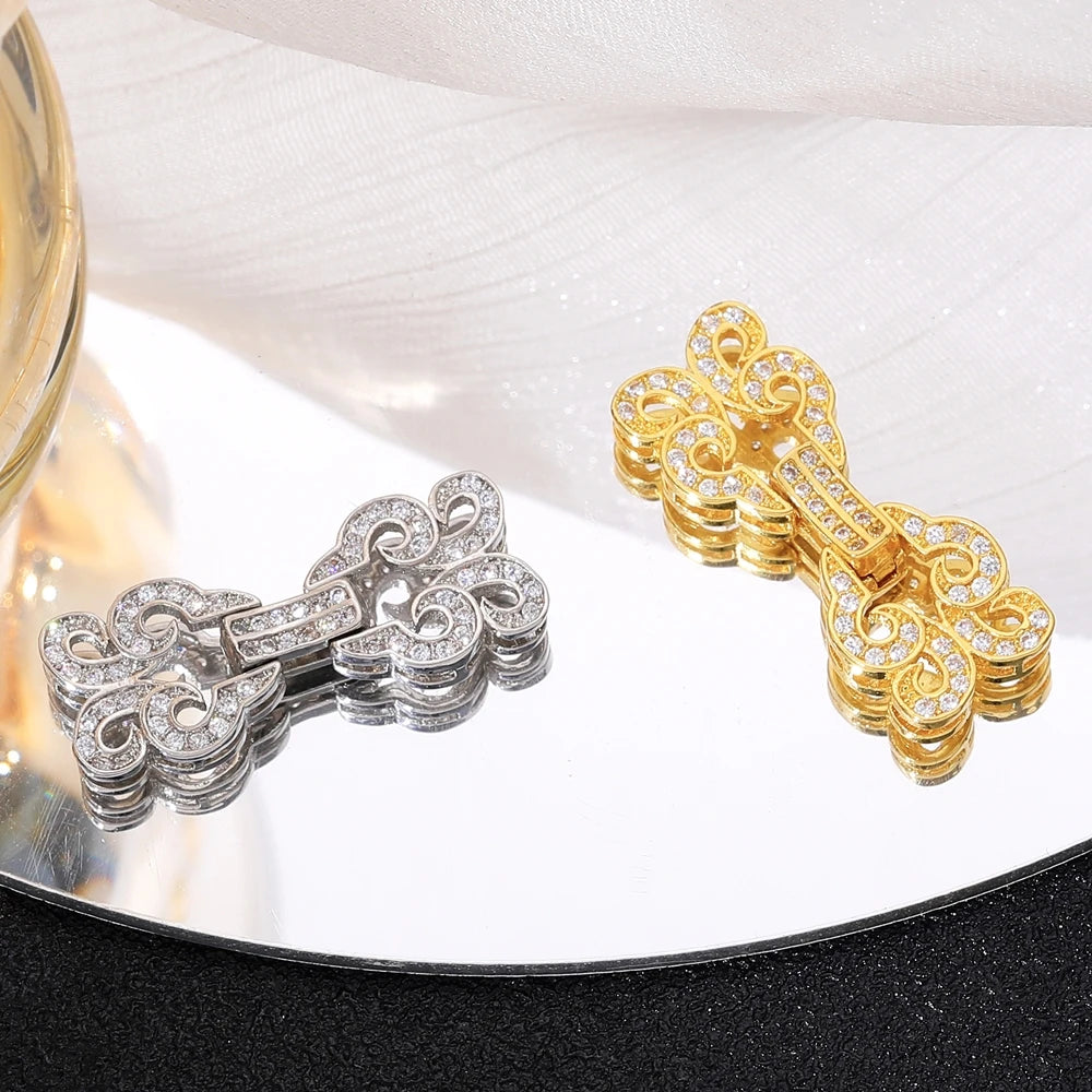 Juya 18K Gold Silver Plated Wedding Decorations Connect Fastener Closure Clasps Accessories For DIY Beads Pearls Jewelry Making