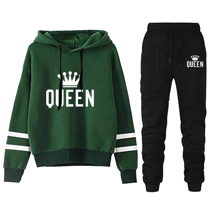 Women Sports Suit Stripe Autumn Winter 2025 Two Piece Set for Women Loose and Comfortable Casual Hoodie Daily Jogging Tracksuit