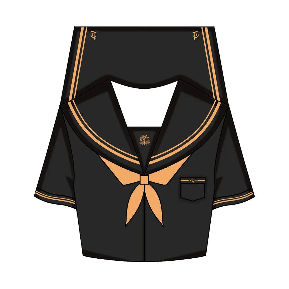 Japanese School Uniform Girls Plus Size Jk Suit Role Play High School Yellow Tie Black Basic Sailor Suit Female Long Sleeve Suit