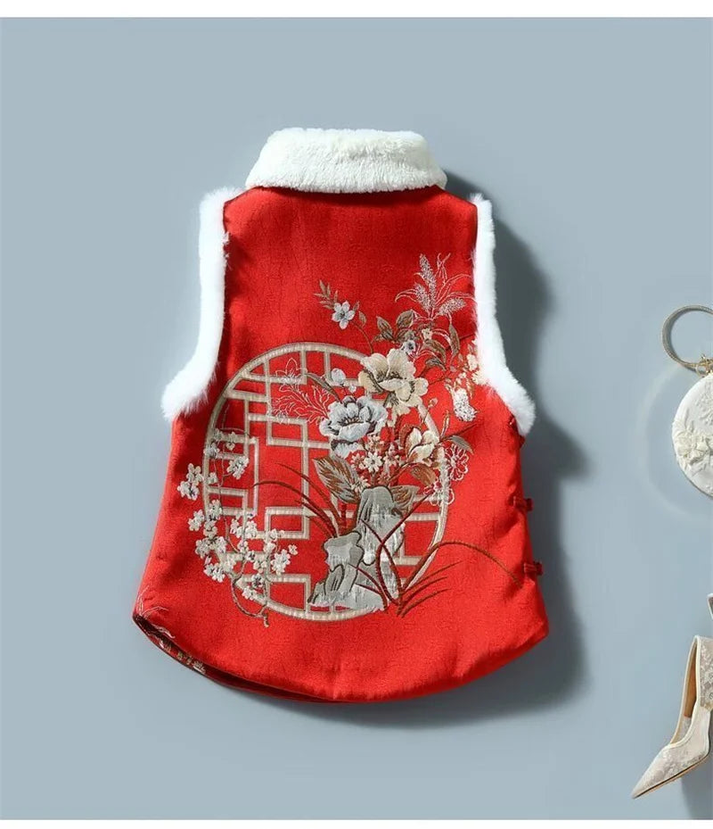 Women's Jackets Women's Vest  National Tide Cheongsam Vest Girl Retro Chinese Style Chinese Cotton Tang Suit Jacket Winter Style