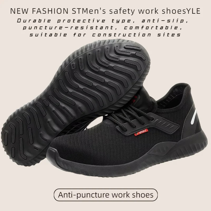 Men's steel safety shoes Work boots Durable protection type Anti-slip anti-puncture comfortable suitable for construction sites