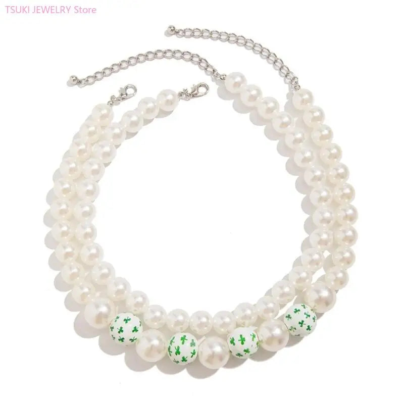 62KE Elegant Wedding Bridal Party Jewelry Adornment Beautiful Beaded Necklace Jewelry