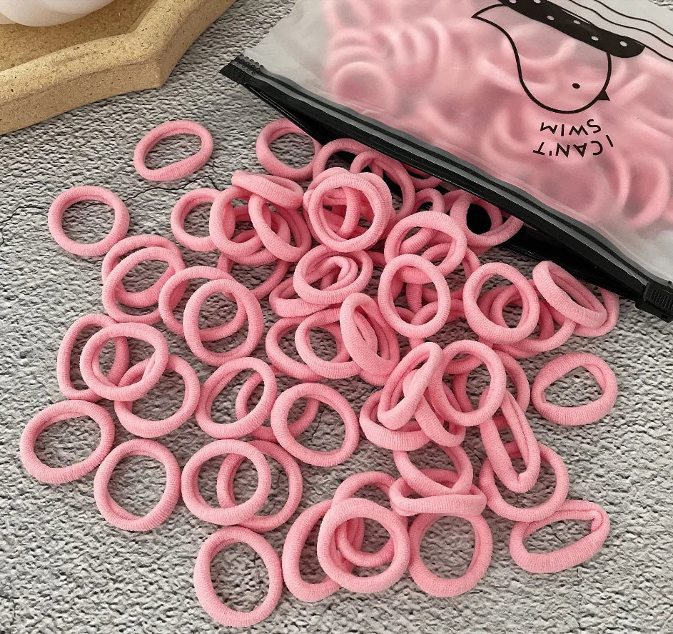 50/100Pcs Hair Bands for Children Colorful Nylon Scrunchie Hair Ties Rubber Band Kids Elastic Hair Leagues Girl Hair Accessories