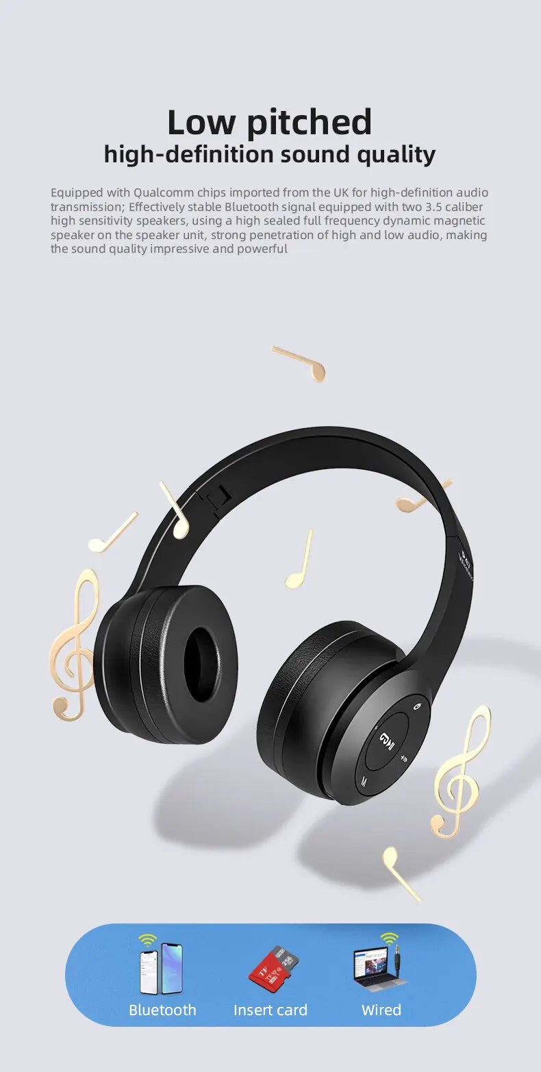 Bluetooth 5.0 P47 TWS Stereo Headphone Bluetooth Earphones Music Headset with Mic for Mobile iPhone Sumsamg Android IOS