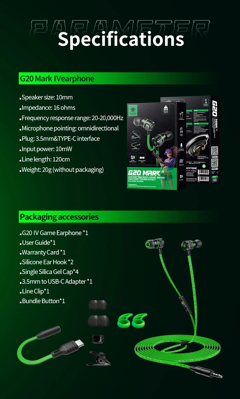 Hammerhead G20 Earphone With microphone in-ear Gaming headphone wire handsfree fones Stereo Comparison Razer Hammerhead V2 Pro