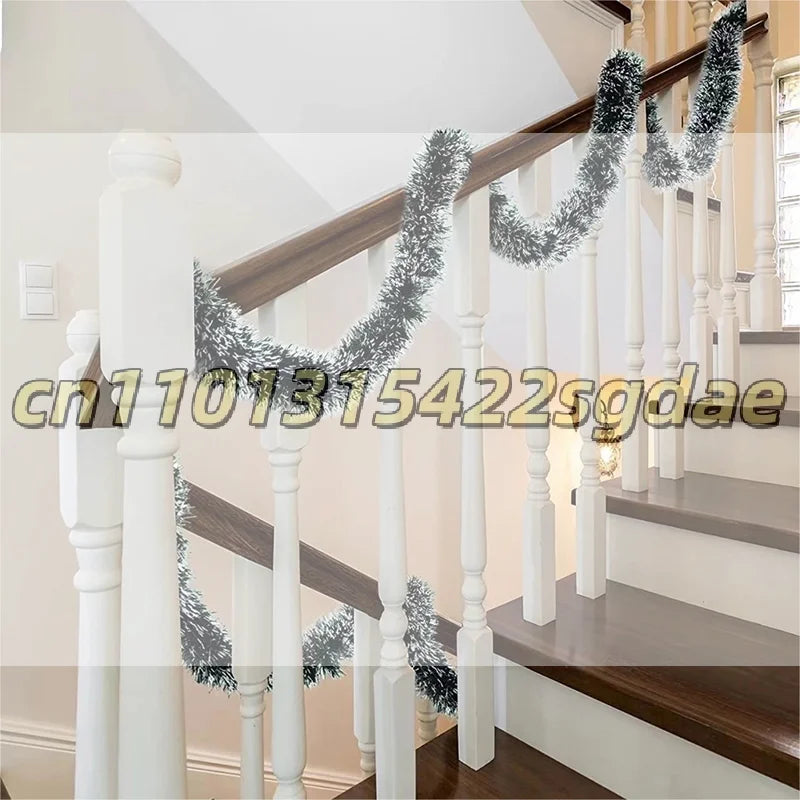 Christmas Garland Home Party Wall Door Decor Xmas Tree Ornaments Tinsel Strips With Bowknot Party