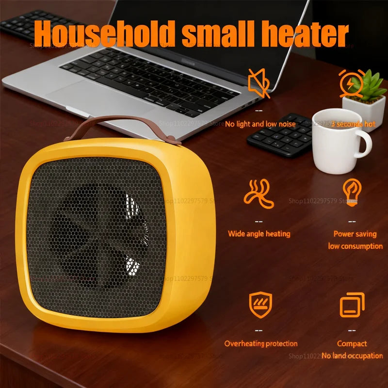 Portable Mini Heater for Indoor Office and Home Quiet Fast Heating Warmer Fan 500W PTC Ceramic Warm Air Heater for Winter