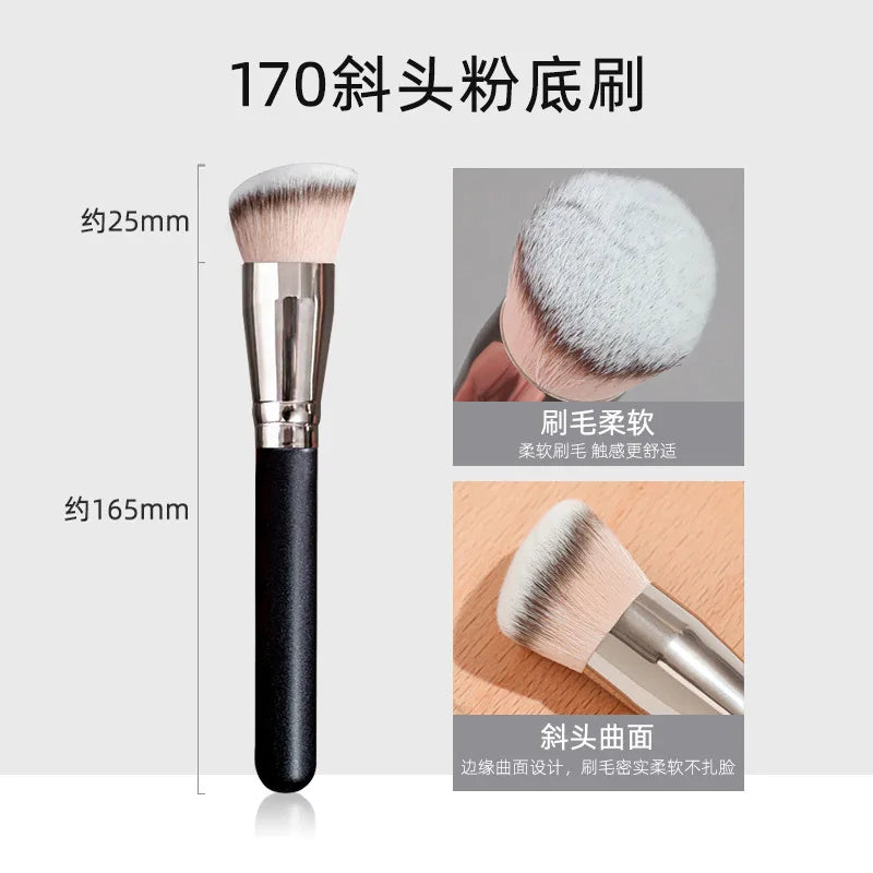 Makeup Brushes Foundation Concealer Angled Seamless Cover Synthetic Dark Circle Liquid Cream Cosmetics Contour Brush Beauty Tool