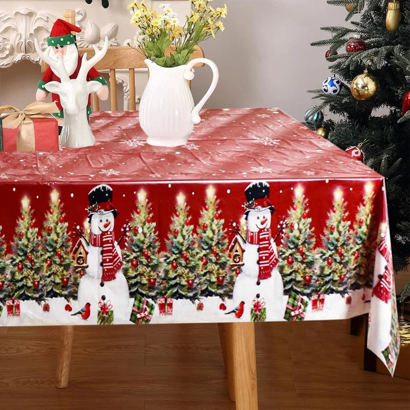 Christmas PE Tablecloth Merry Christmas Decoration For Home 2025 Navidad Kerst Xmas Decor Noel Kerst Happy New Year Gift 2026