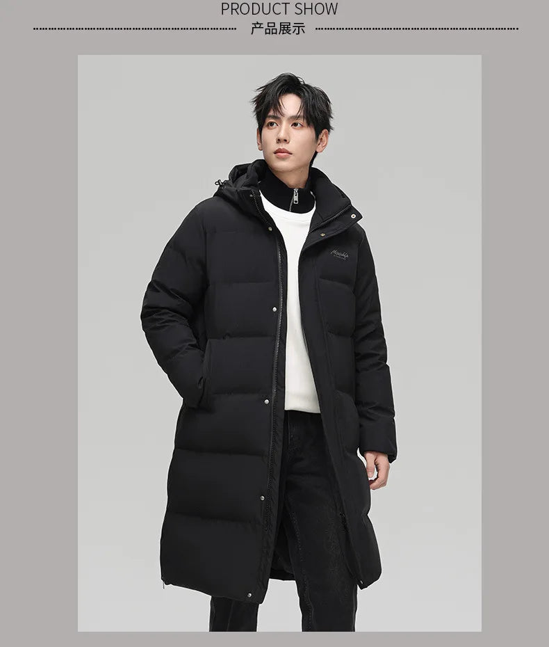 Canada Fashion Winter Jackets for Man Down Parka Coat Man White Goose Down Jacket Hooded Warm Thick Long Puffer Jacket HXY252