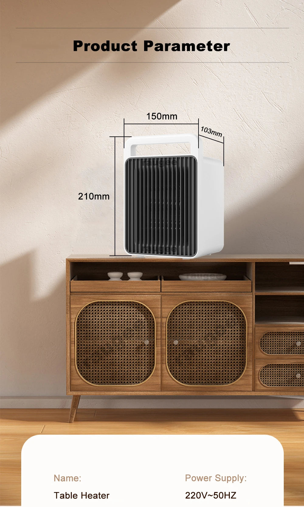 Mini Electric Heater For Room Household 600W Fast Heating Portable Desk Fan Warmer PTC-Ceramic Warm Air Bedroom Warming Machine