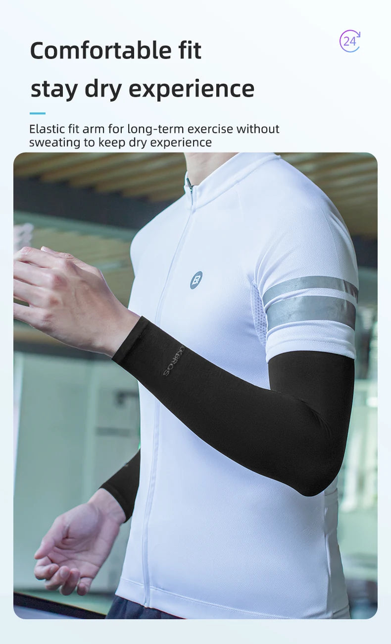 ROCKBROS Ice Silk Bicycle Sleeves Summer Breathable Cycling Arm Protection Outdoor Sun UV Protect Sports MTB Road Bike Sleeves