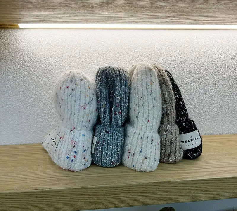 Winter Hats For Women Beanie Baggy Cap Knitted Ear Protection Keep Warm Windproof Casual Cold Proof Bonnet Winter Cap Candy
