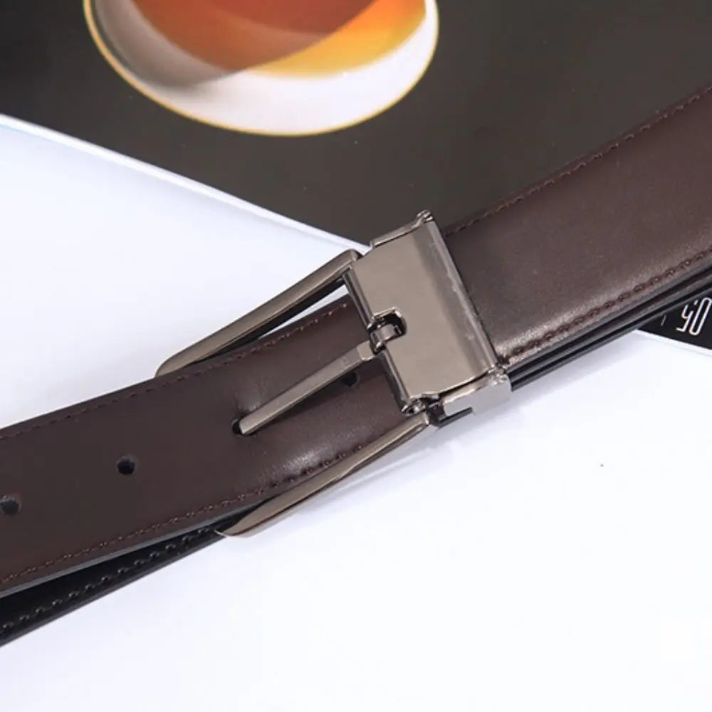 Waist Accessories Double Sided Men Leather Belt Brown Black Retro Designer Belt Fashion Luxury Pin Buckle Belt Mens Accessories