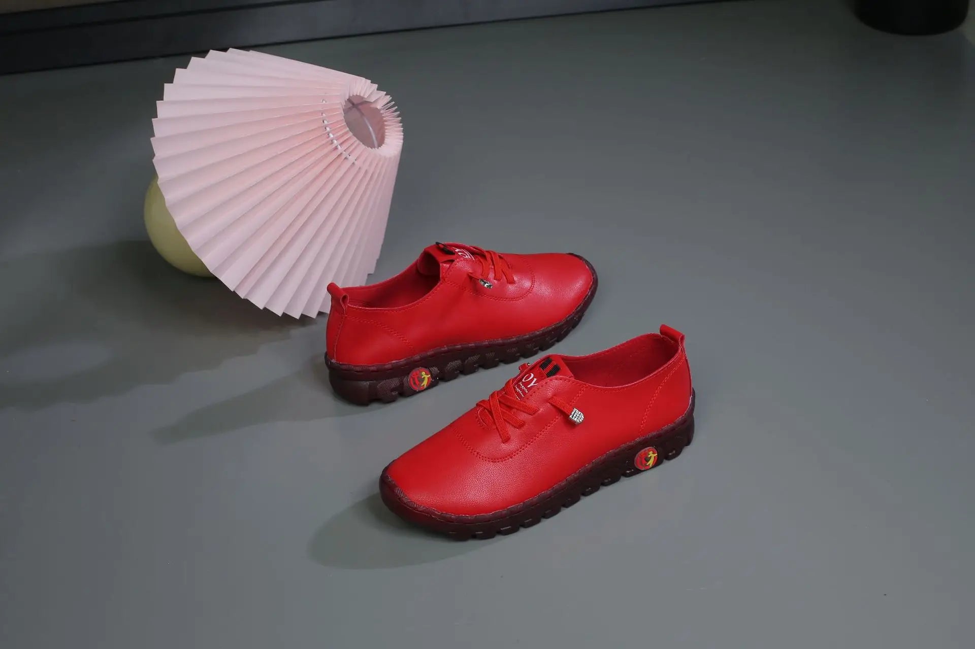 Spring Shockproof Orthopedic Shoes For Women Autumn Lace Up Flats Women's Loafers Ladies Comfort Moccasins Female Driver Shoes