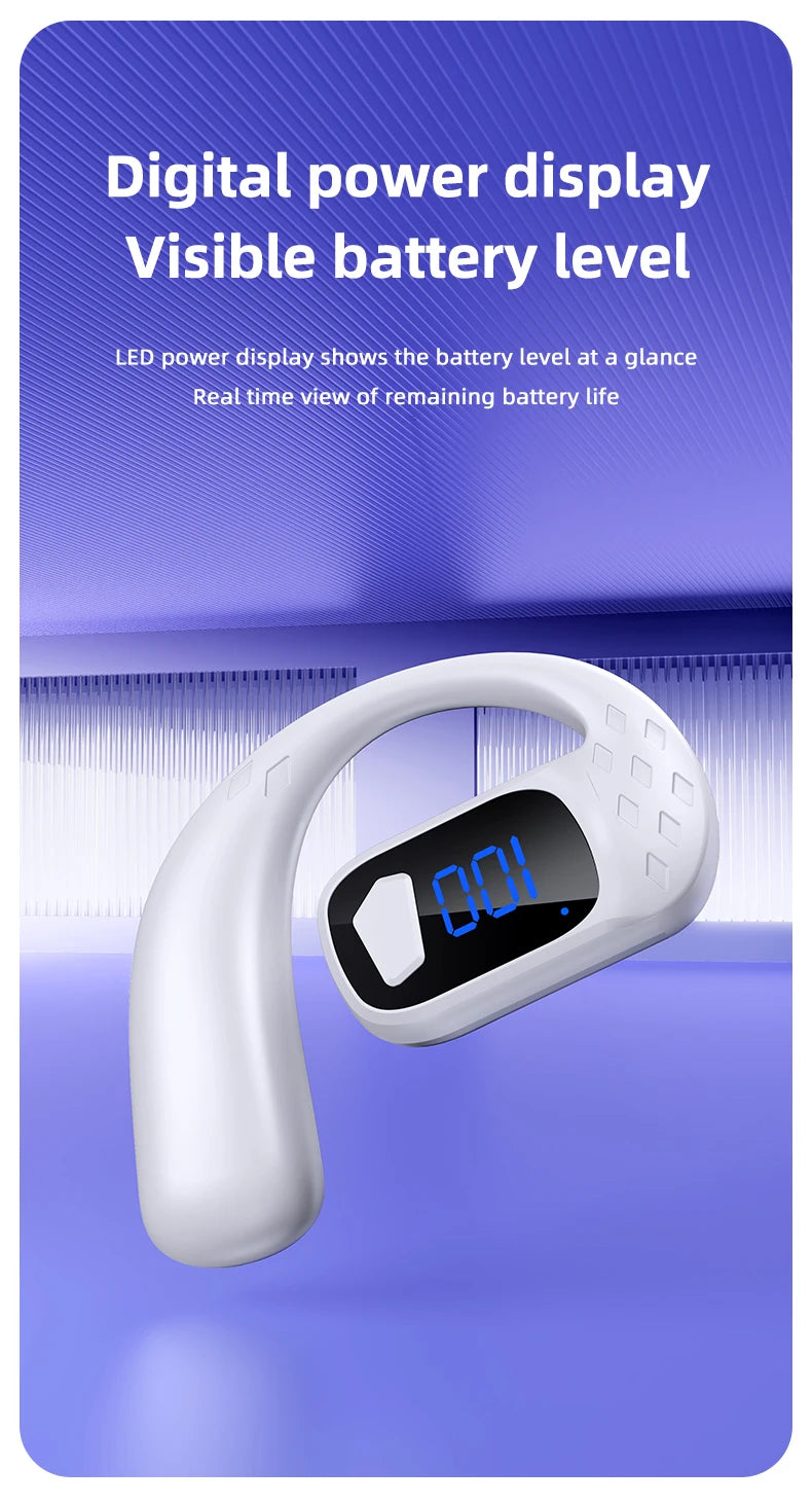 Digital Display Wireless Earphone New Bluetooth 5.4 Headset For Universal Phones Noise Cancelling Sports/Game/Drive Headphones