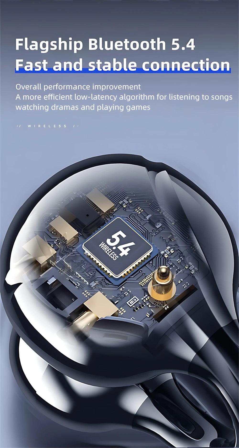 Wireless Headphones Fone Bluetooth Headset With Mic Handsfree Noise Canceling Earphones Clip Ear Music  Sports Gaming Earplug