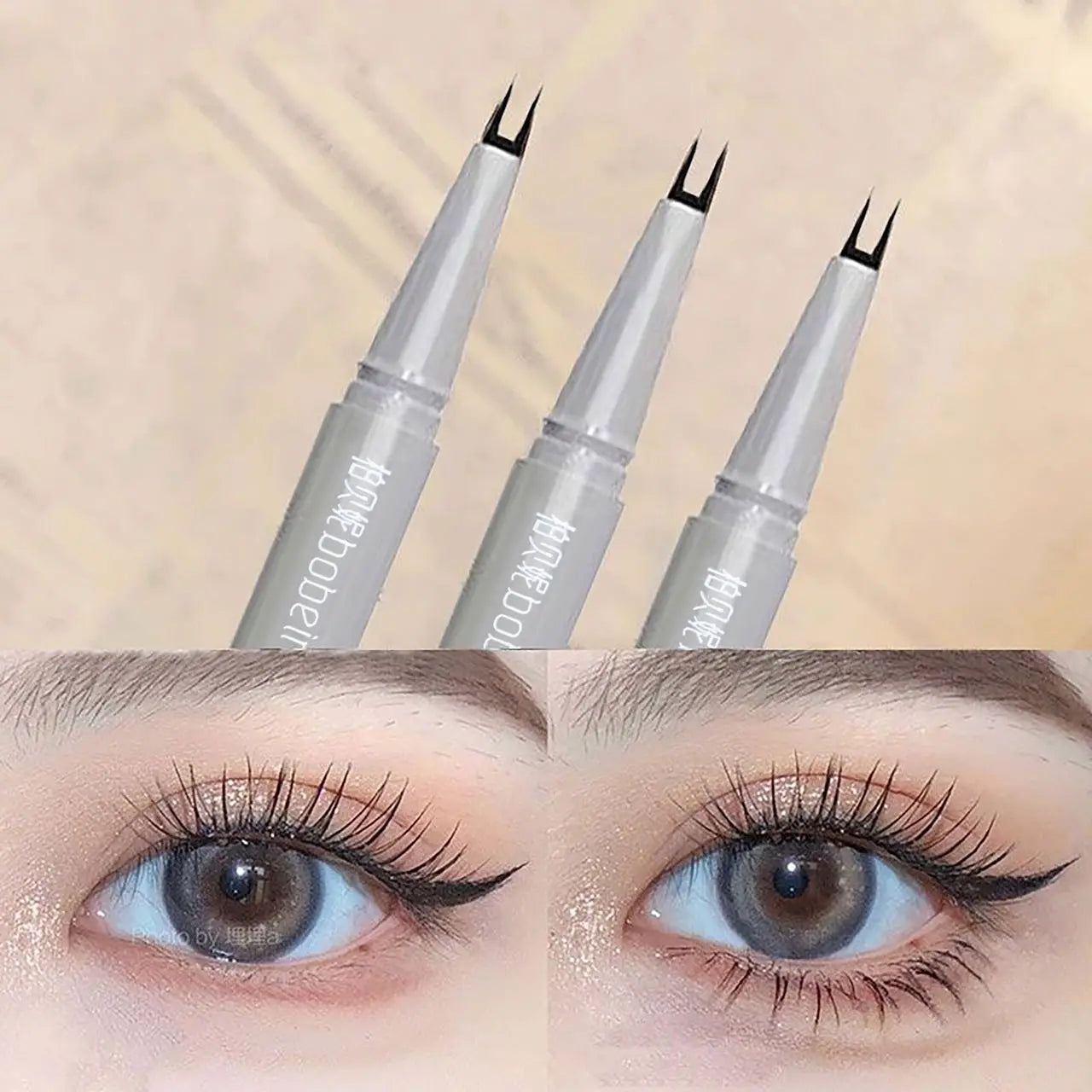 Double-claw eyeliner extremely thin two-claw lower eyelashes eyeliner liquid pen is waterproof, non-smudge and sweat-proof