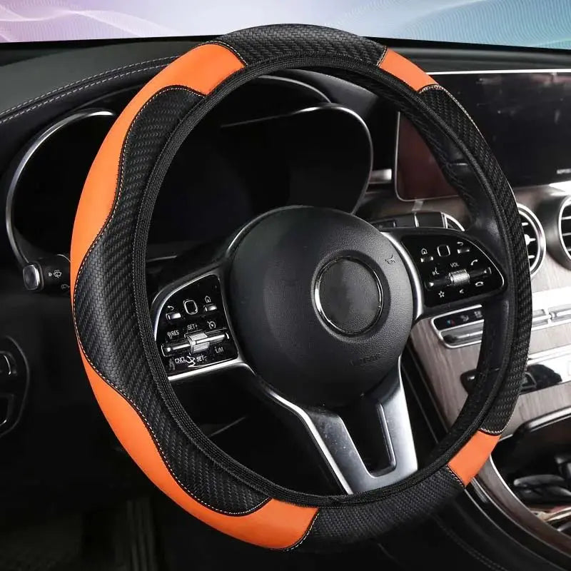 Non-inner-ring Automobile Steering Wheel Cover Leather Four Seasons for Spring Summer Autumn Winter for Men and Women