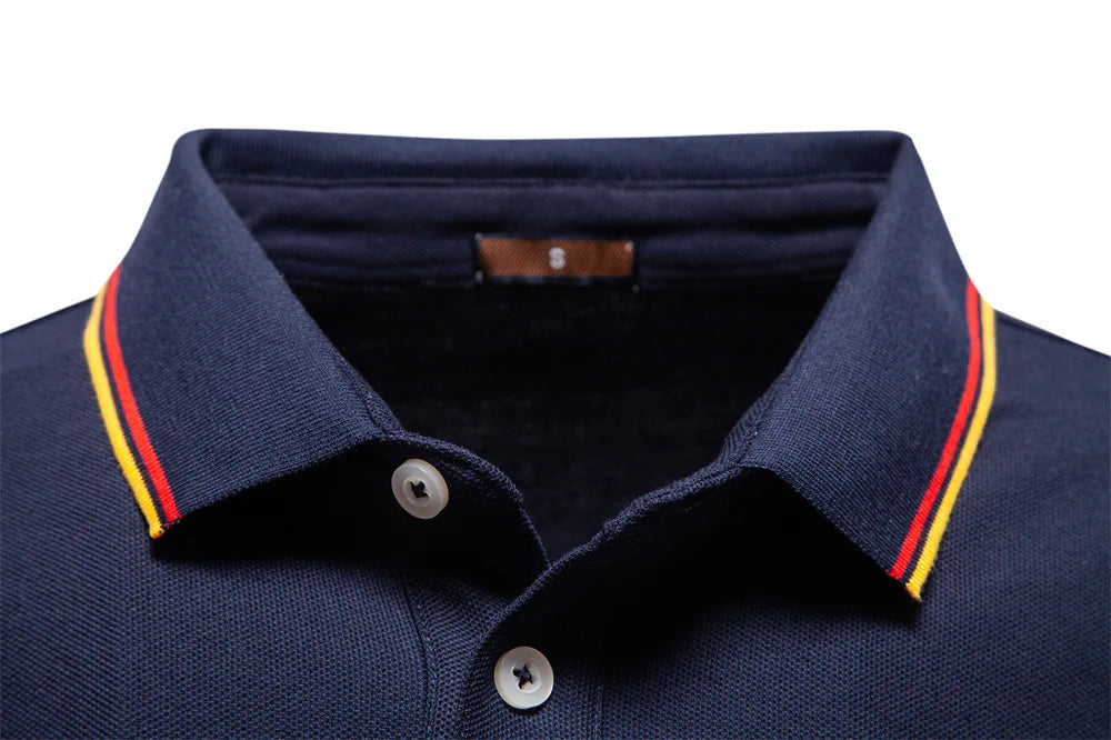 2025 New Men's Polo Shirts for Men Cotton Solid Color Long Sleeve Lapel Polo Desinger High Quality Male T-Shirt Dropshipping