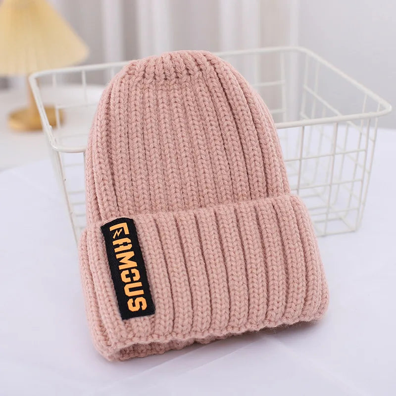 Winter hat, men's and women's versatile fashion long label woolen hat, warm ear protection, toe cover, knitted hat