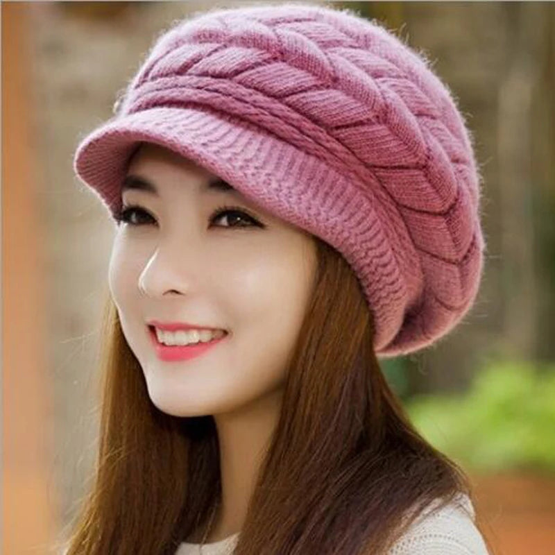 Fashion Warm Winter Women Beret Braided Baggy Knit Crochet Beanie Hat Ski Cap