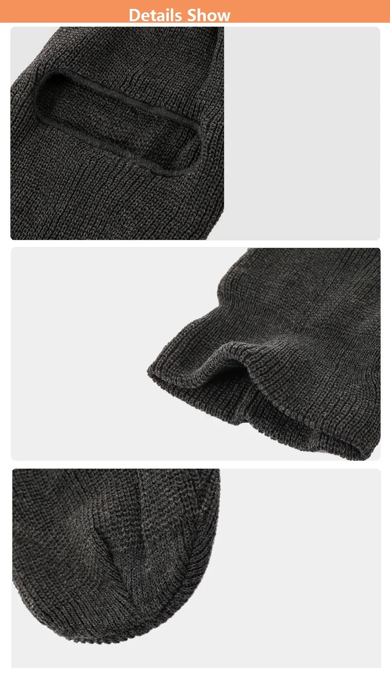 Winter One Hole Ski Hat Outdoor Windproof Over Knit Hat Acrylic Balaclava Ski Mask For Men Women
