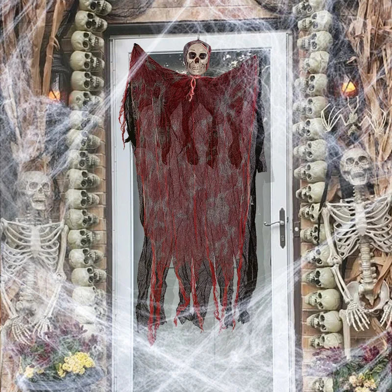 Halloween Decorative Hanging Ghost Skull Skeleton Gauze Haunted Home Party Horror Props Hanger House Yard Party Hanging