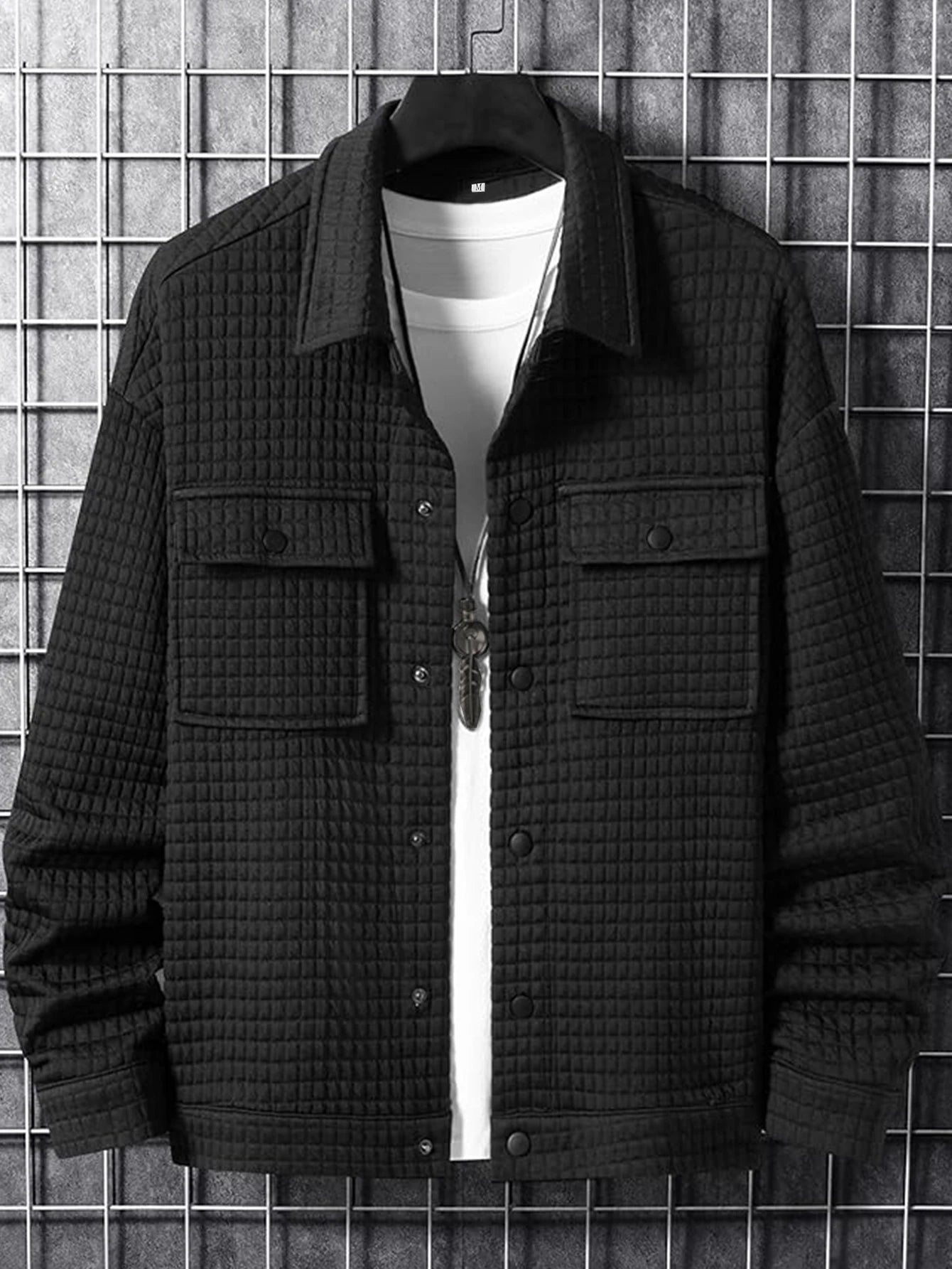 Men's Casual Plaid Jacket Coat Fashionable Outerwear Design Versatile Style Suitable for Leisure & Formal Occasions