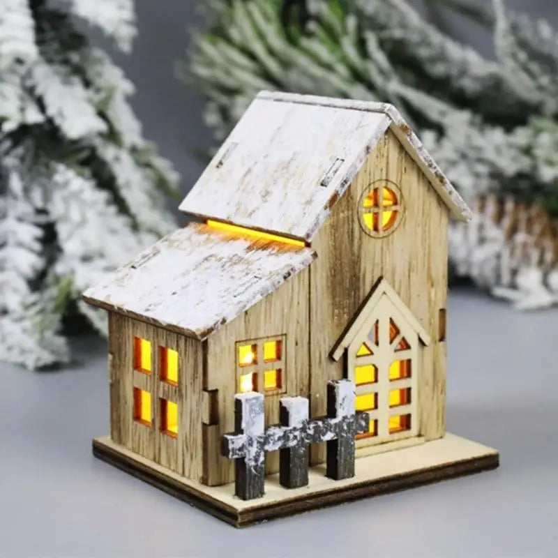 Christmas Decor House LED Light Desktop Ornament Festive Atmospheres Enhancer for Home, Offices, and Store Decor